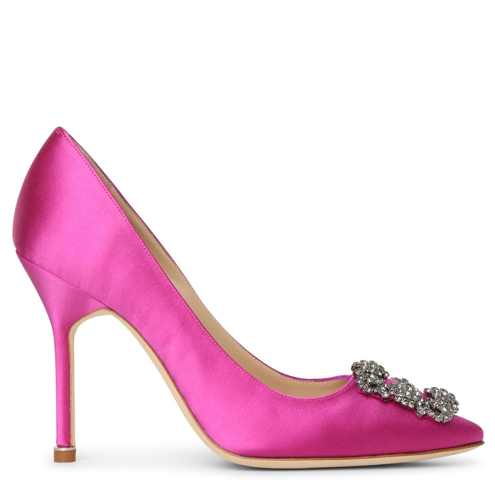 Manolo Blahnik | Hangisi 105 pink satin pumps | Savannahs