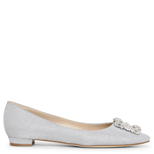 Hangisi flat silver glitter ballerinas