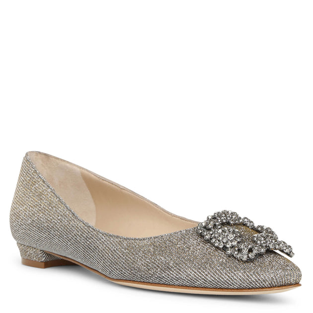 Manolo Blahnik | Hangisi flat dark gold glitter ballerinas | Savannahs