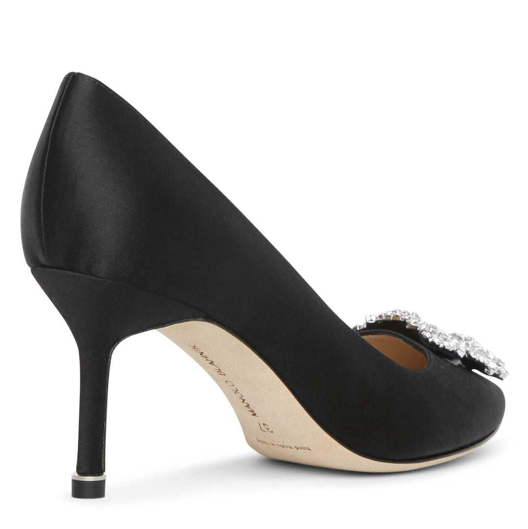 Manolo Blahnik | Hangisi 70 black satin pumps | Savannahs