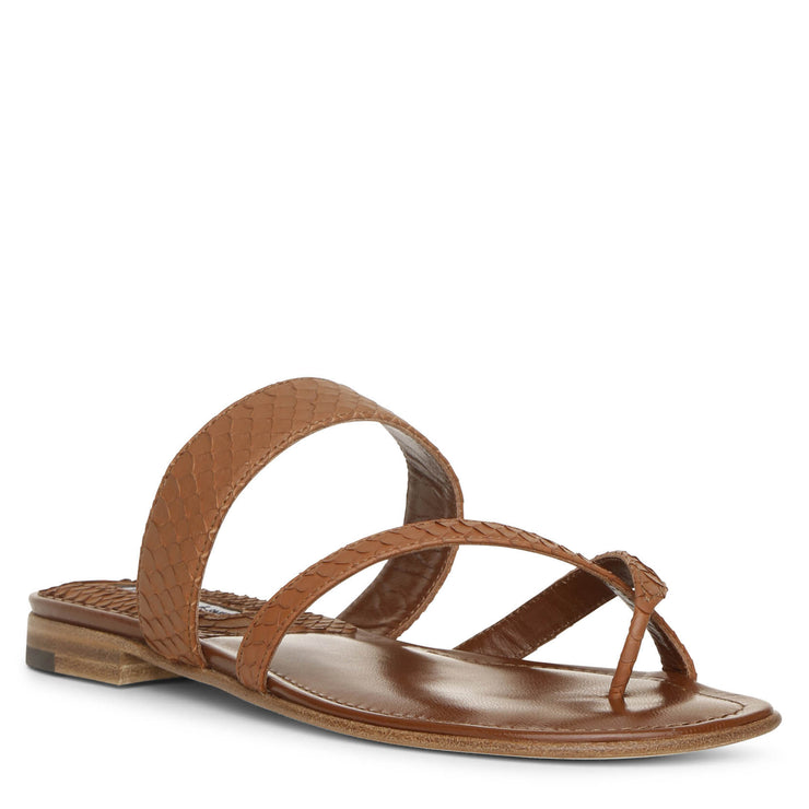 Susa flat brown leather sandals