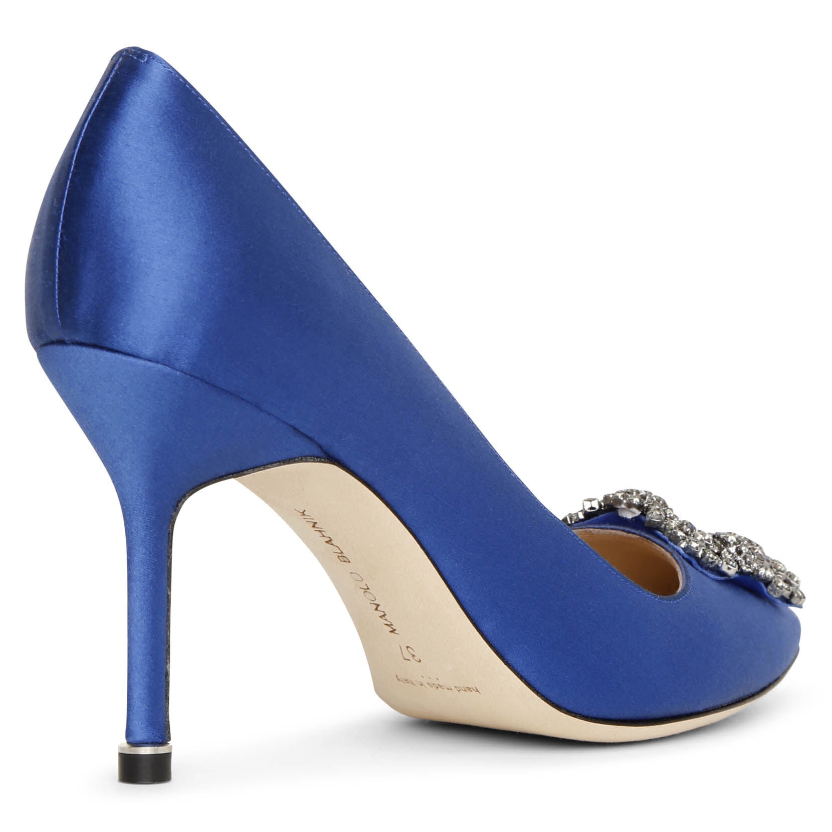 Manolo Blahnik | Hangisi 90 royal blue satin pumps | Savannahs