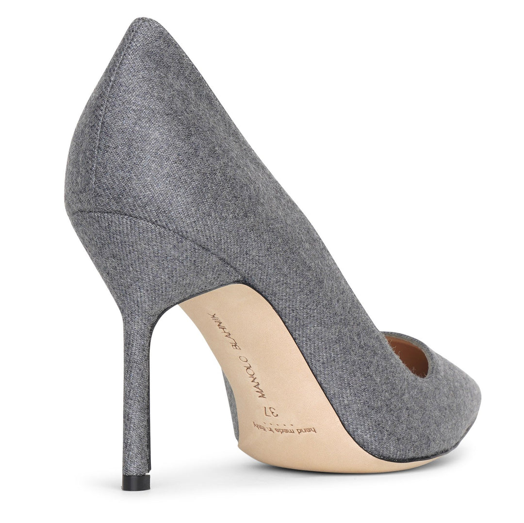 BB 90 dark grey wool pumps