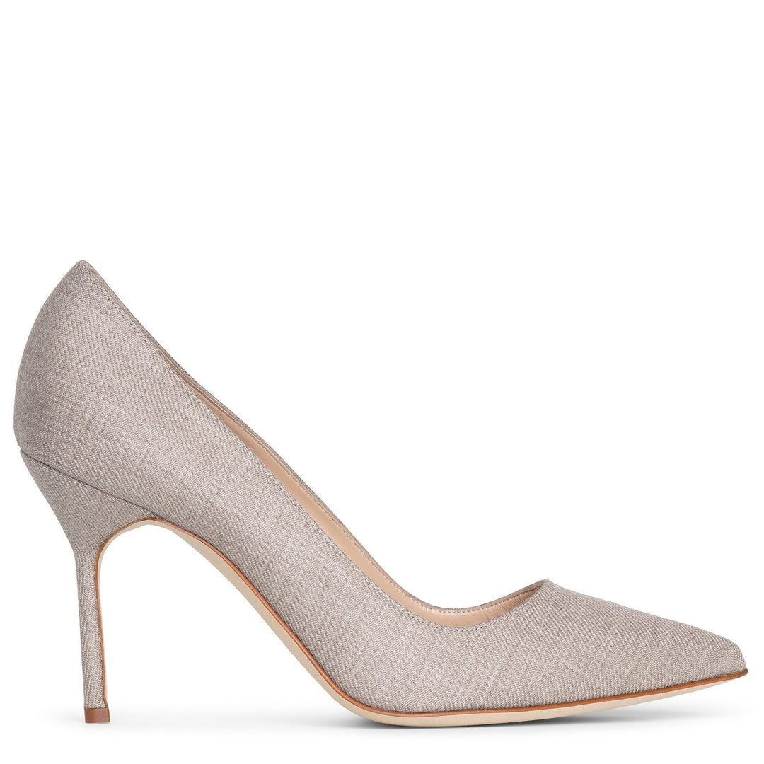 Manolo Blahnik | BB 90 greige wool pumps | Savannahs