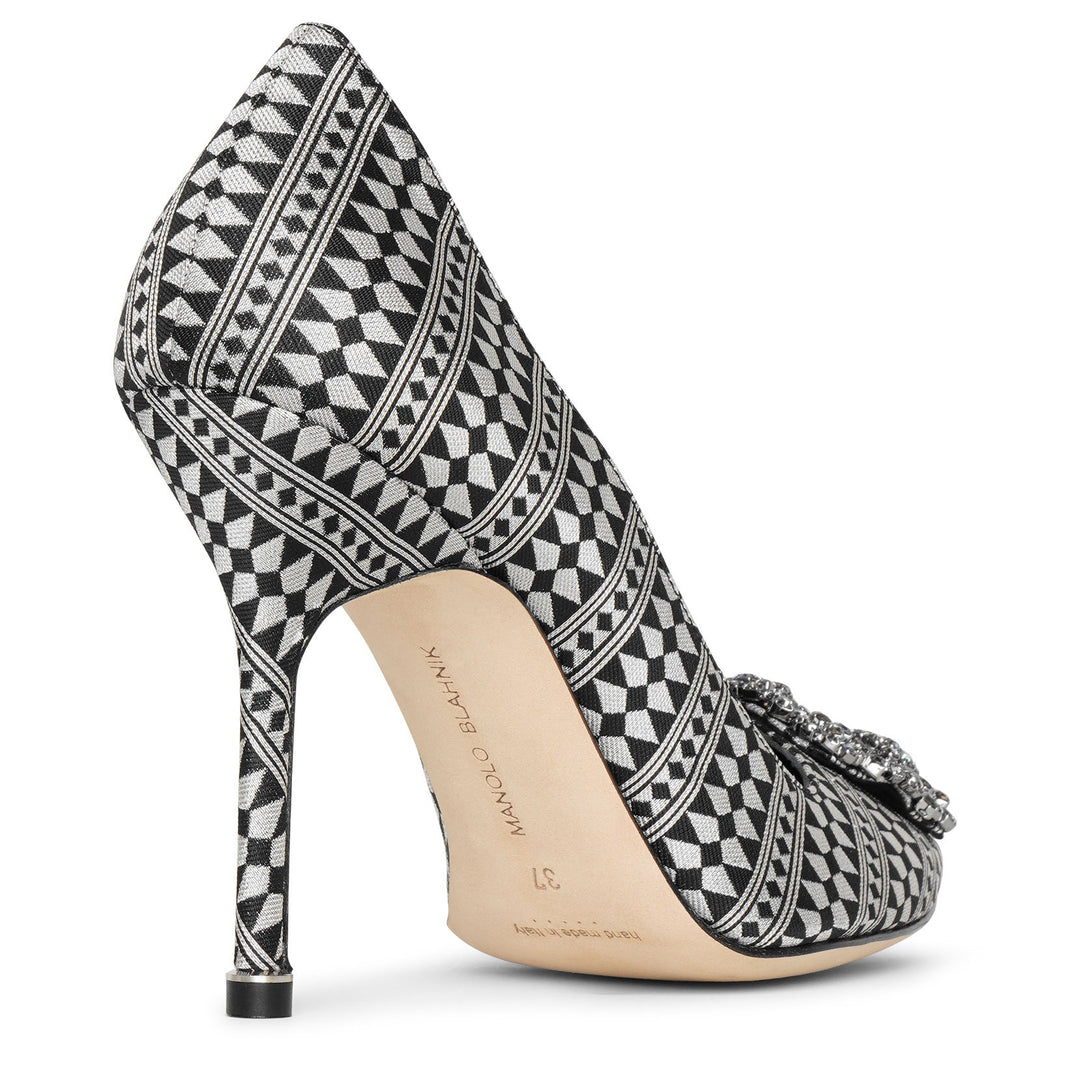 Manolo Blahnik | Hangisi 105 silver jacquard pumps | Savannahs