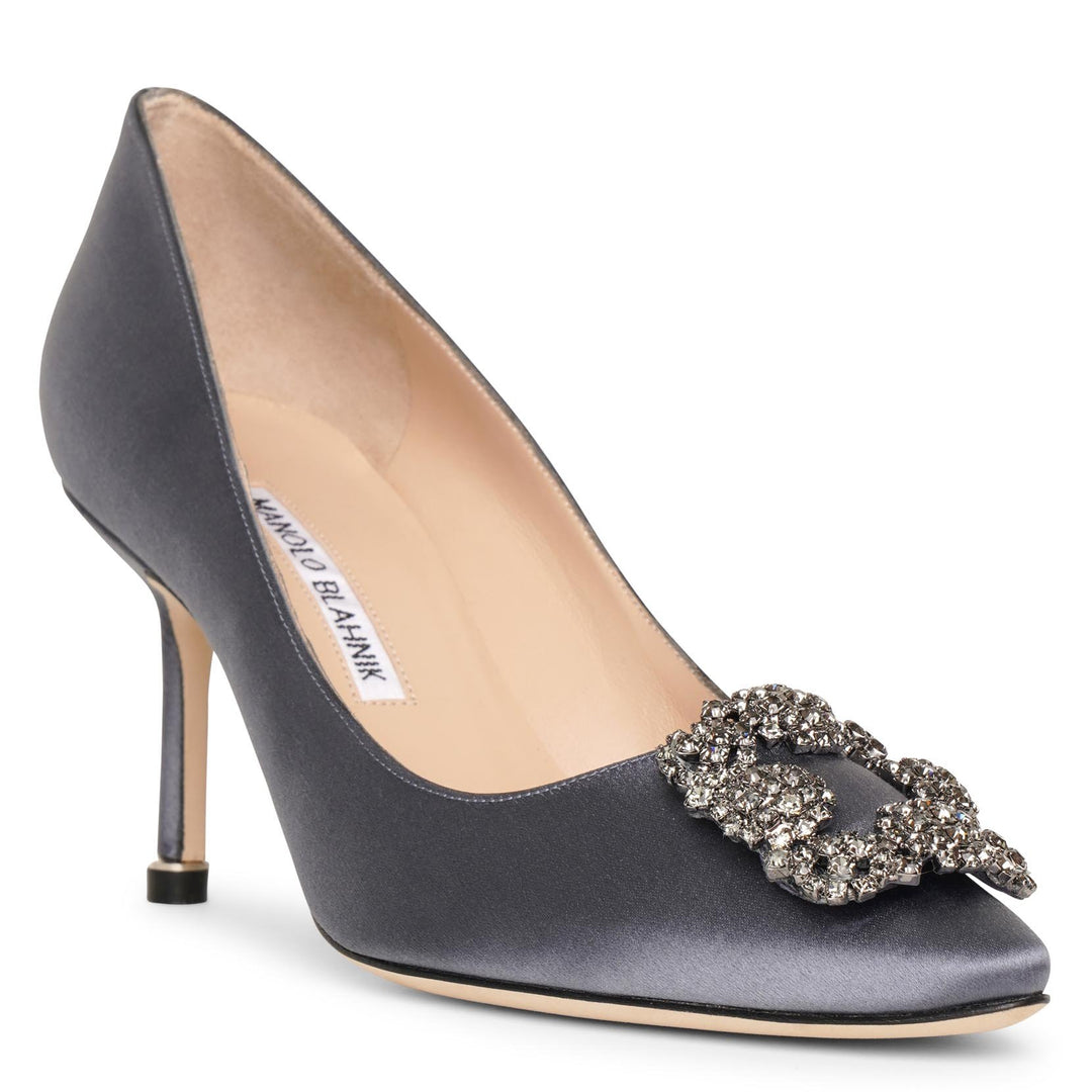 Manolo Blahnik | Hangisi 70 yellow satin pumps | Savannahs