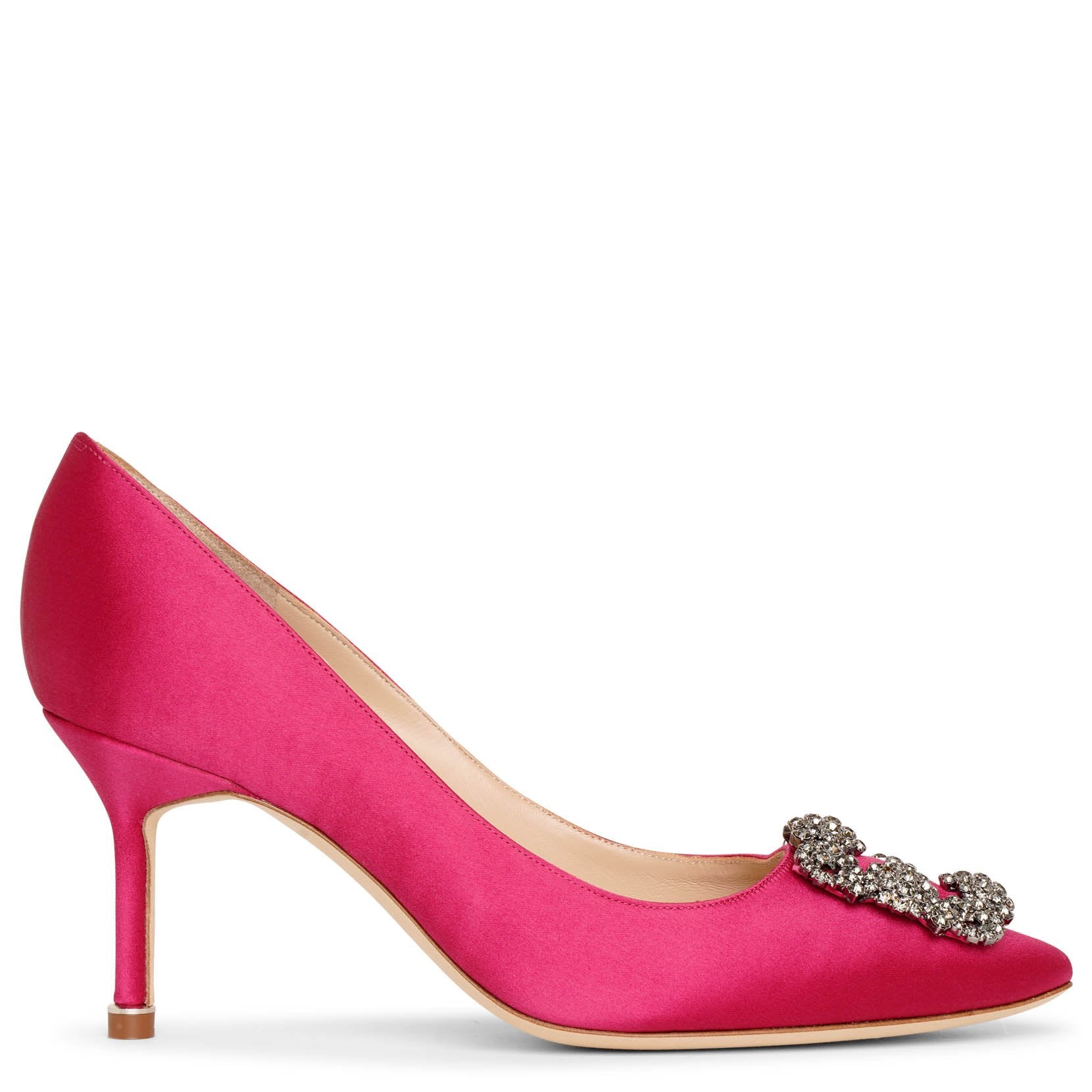 MANOLO BLAHNIKマノロブラニク　HANGISI GLITTER 70 Manolo Blahnik | Hangisi 70 dark pink satin pumps | Savannahs
