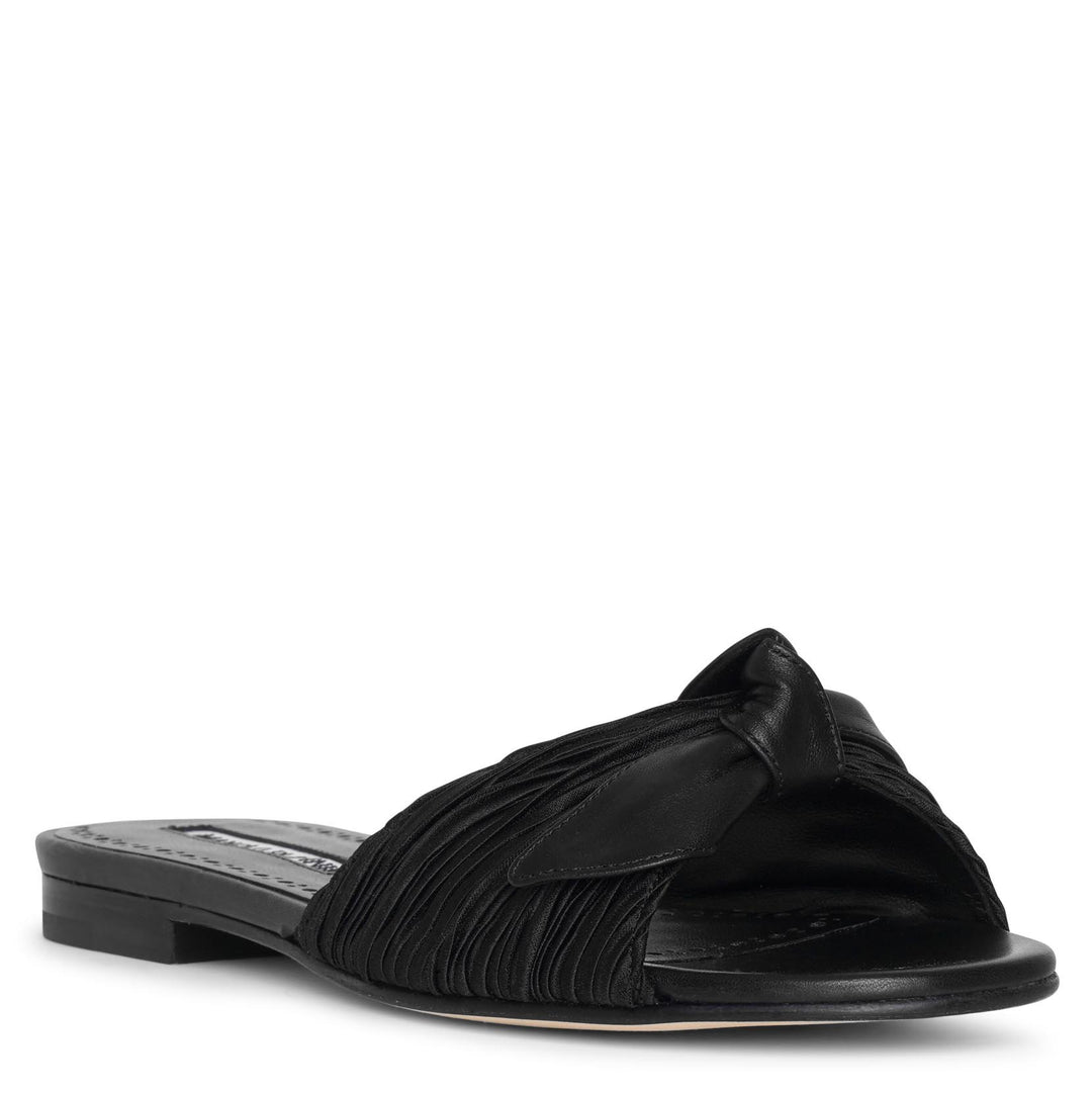 Manolo Blahnik | Notamu flat black sandals | Savannahs