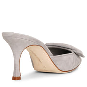 Maysale 70 light grey suede mules