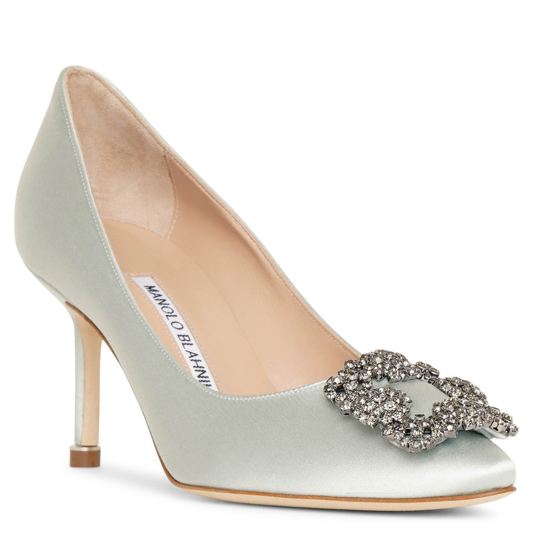 Manolo Blahnik | Hangisi 70 mint satin pumps | Savannahs