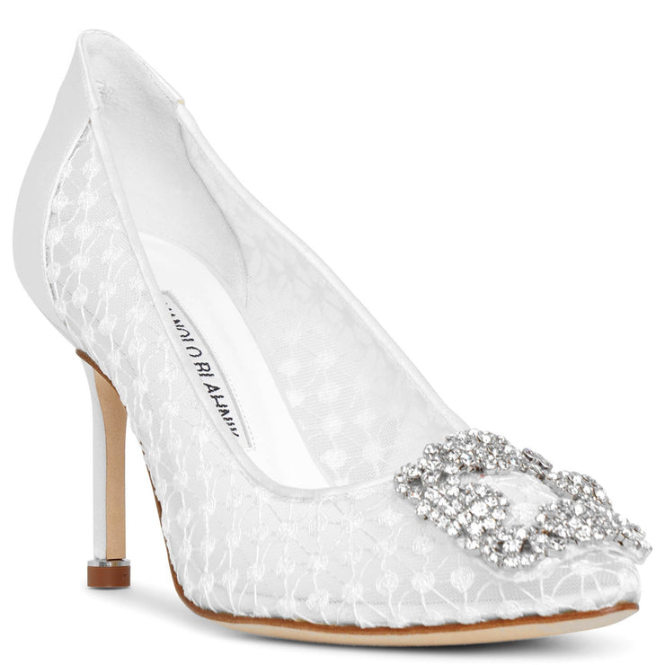 Hangisi 90 white lace pumps