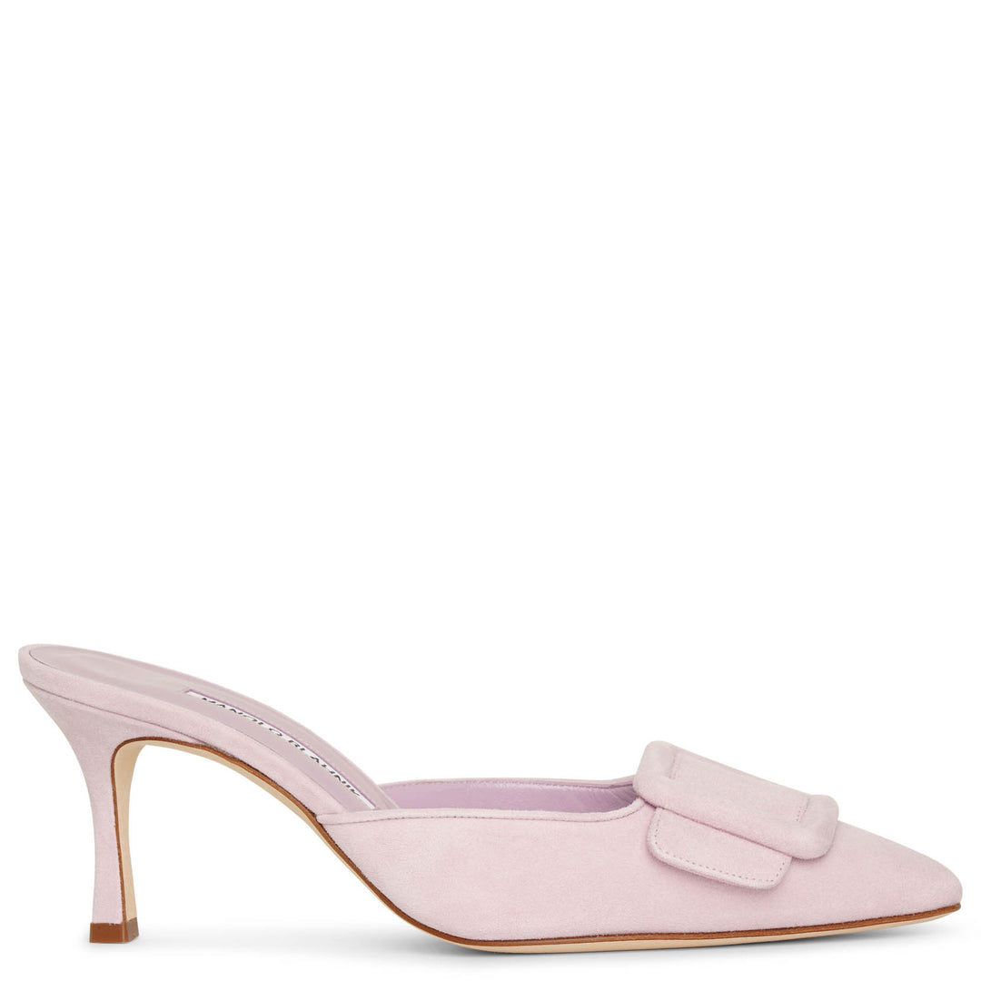 Manolo Blahnik | Maysale 70 light pink suede mules | Savannahs