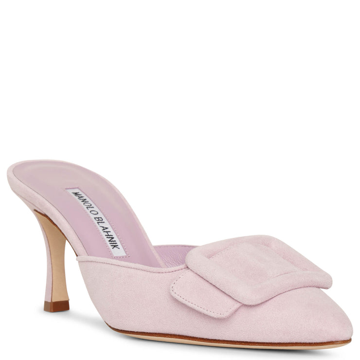 Maysale 70 light pink suede mules