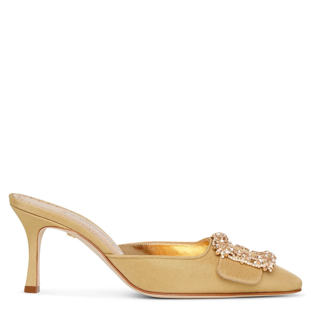 Maysale 70 crystal gold mules