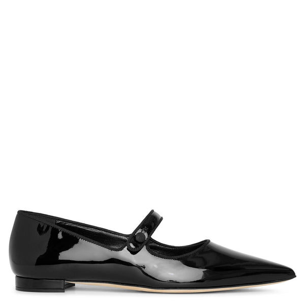 MANOLO BLAHNIK FLAT ウール MANOLO BLAHNIK Veralli bow-detailed leather ballet flats