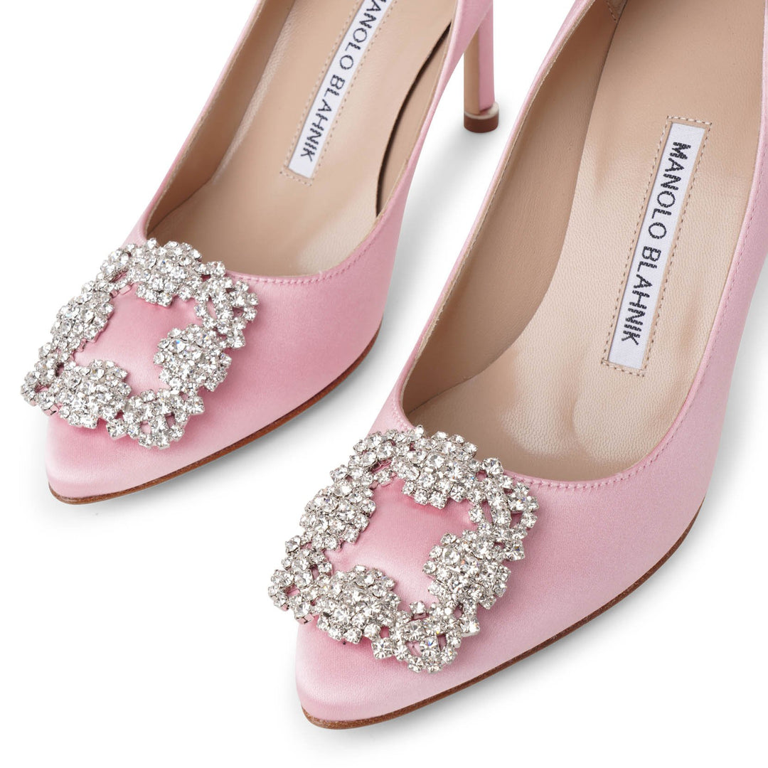 【MANOLO BLAHNIK 】★Hangisi 90 パンプス ライトピンク Manolo Blahnik | Hangisi 90 light pink satin pumps | Savannahs