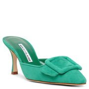 Maysale 70 green suede mules