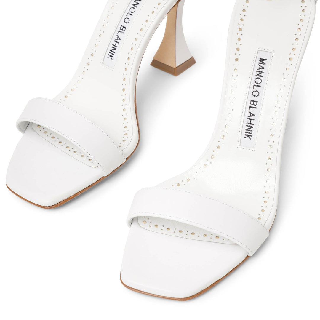 Manolo Blahnik | Charona 105 white leather sandals | Savannahs