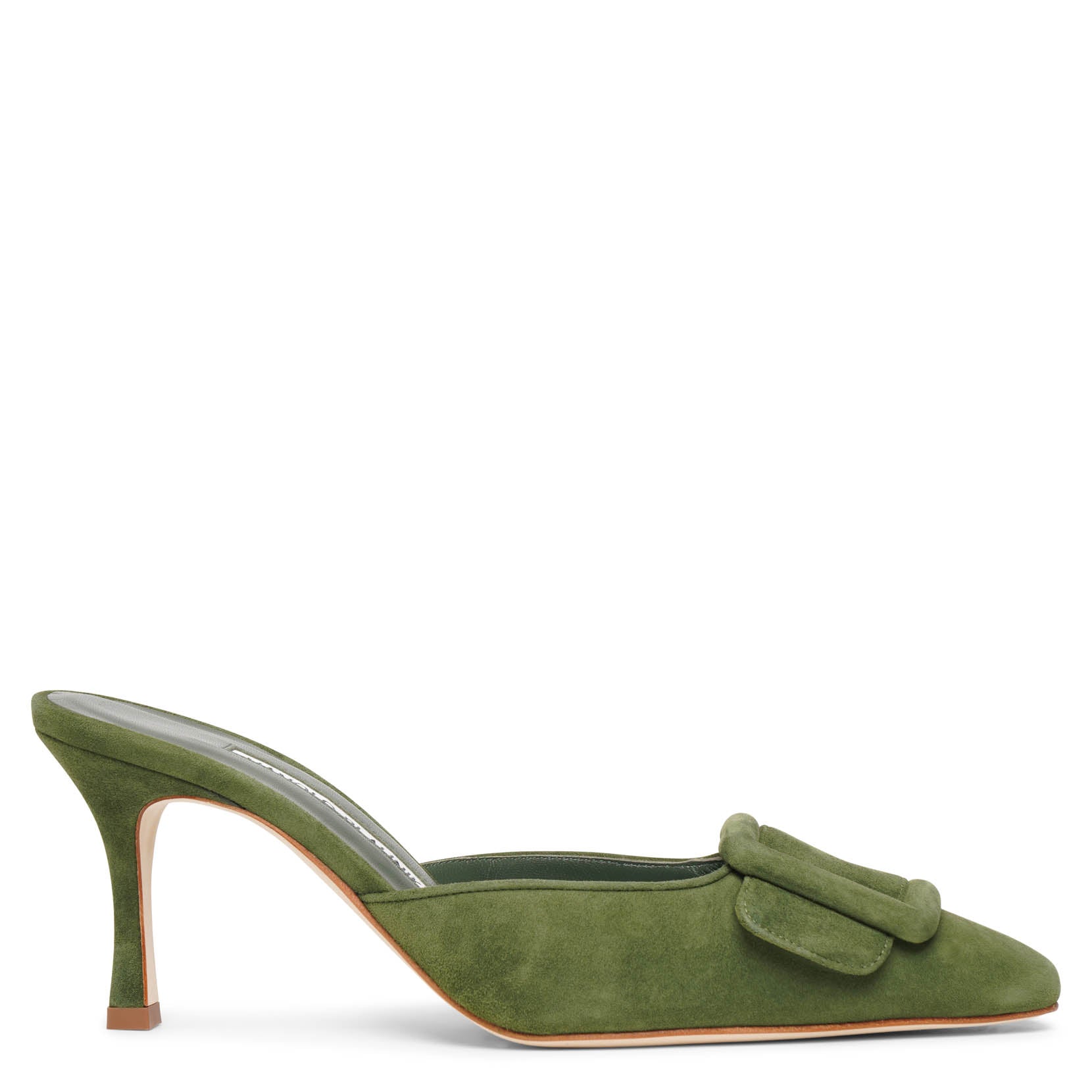 靴 MANOLO BLAHNIK MAYSALE MAYSALE | Light Brown Suede Buckle Detail Mules | Manolo Blahnik