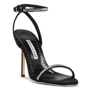 Crinastra 105 black satin sandals