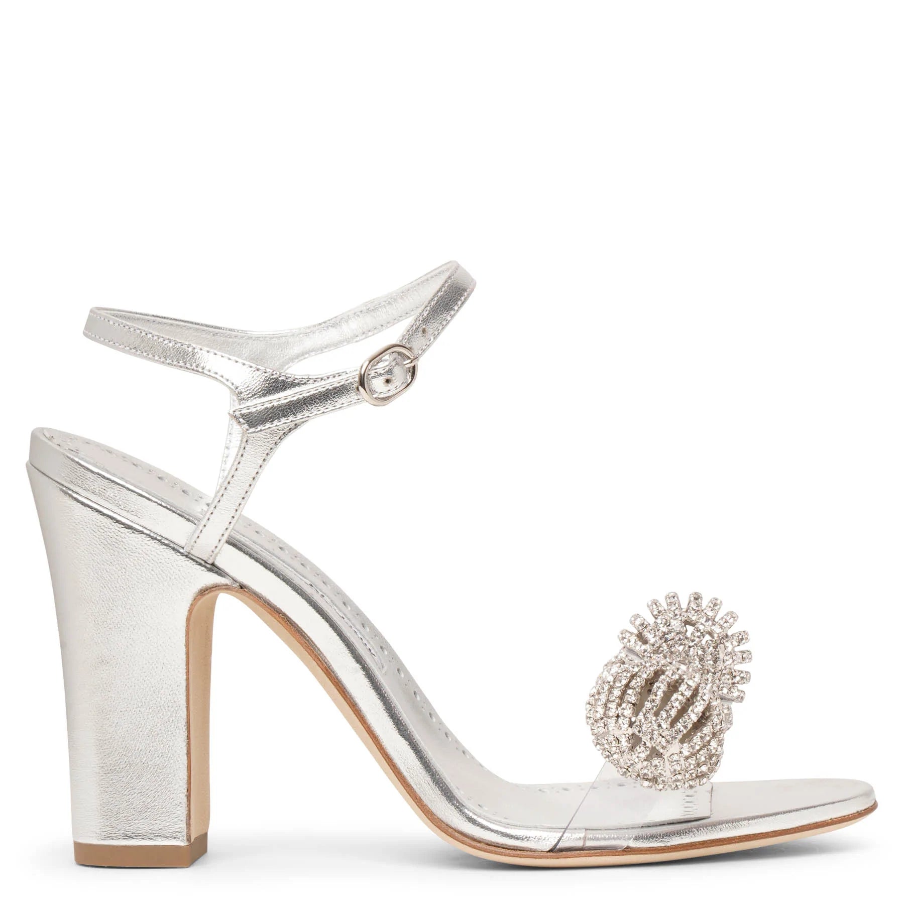 Manolo Blahnik | Elhob 105 silver nappa sandals | Savannahs