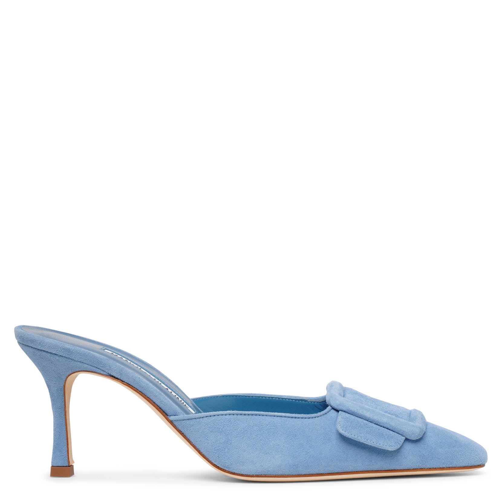 Manolo Blahnik | Maysale 70 blue suede mules | Savannahs