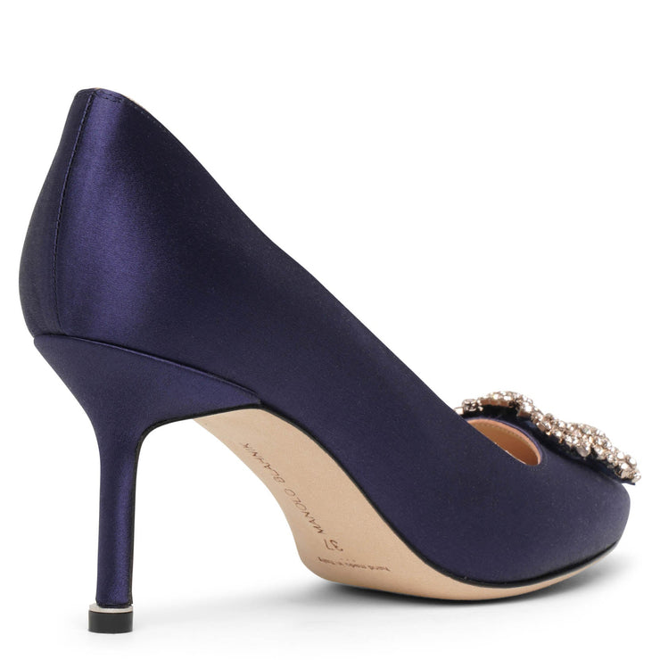 Manolo Blahnik | Hangisi 70 navy satin pumps | Savannahs
