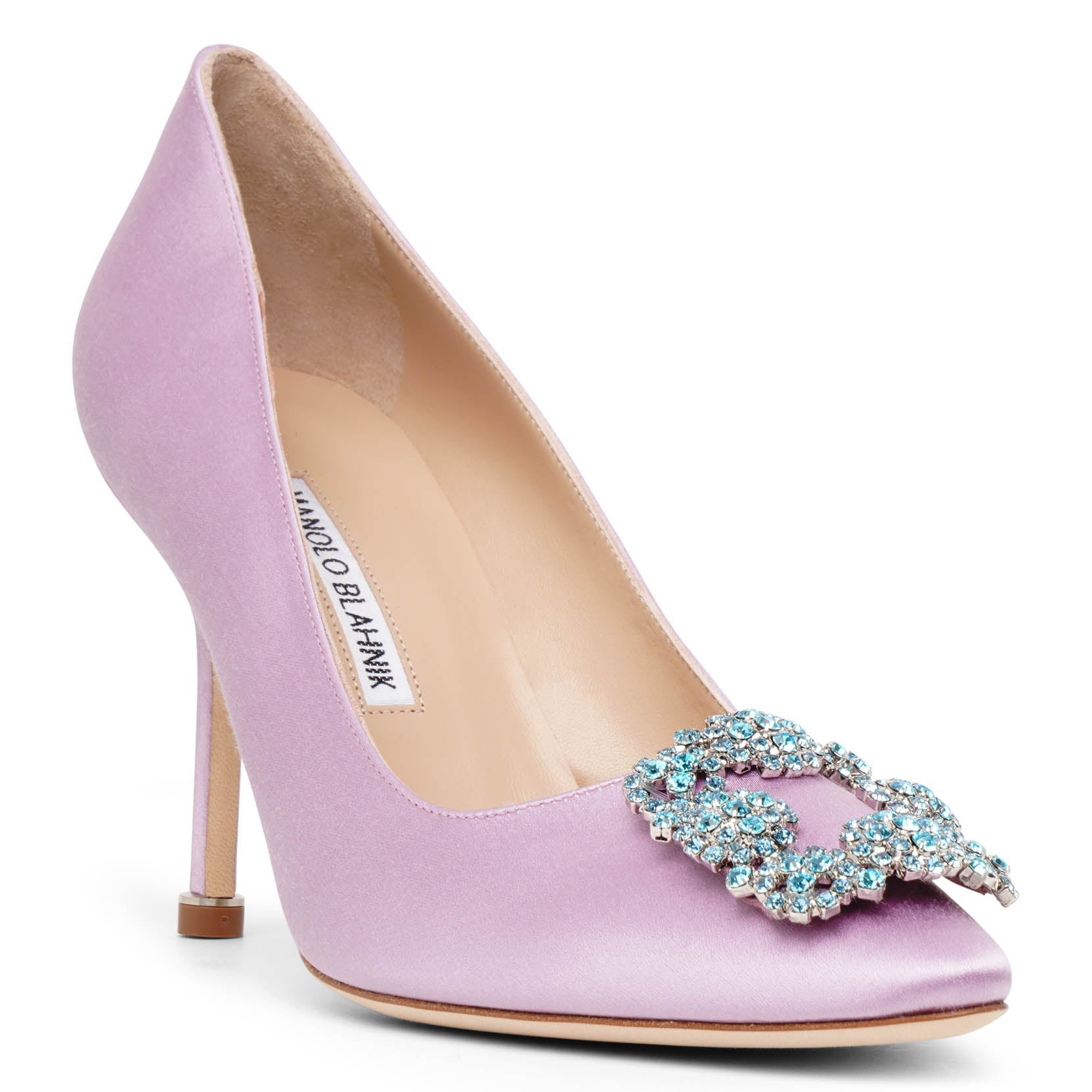 Manolo Blahnik | Hangisi 90 light purple satin pumps | Savannahs