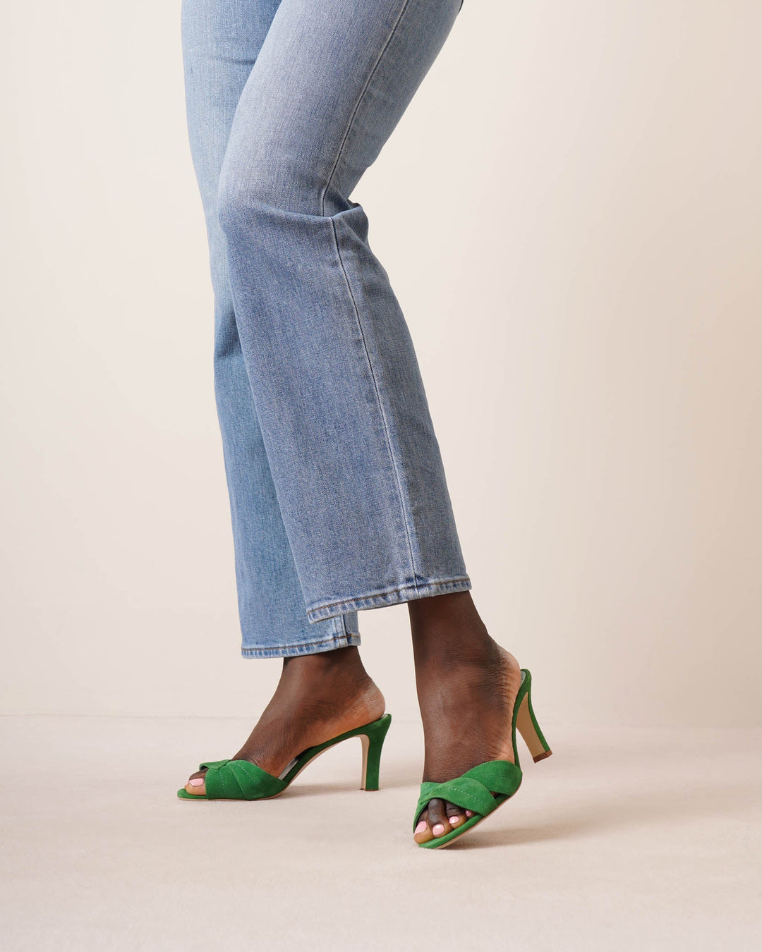Manolo Blahnik | Siemu 70 green suede mules | Savannahs