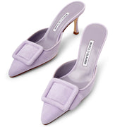 Maysale 70 lilac suede mules
