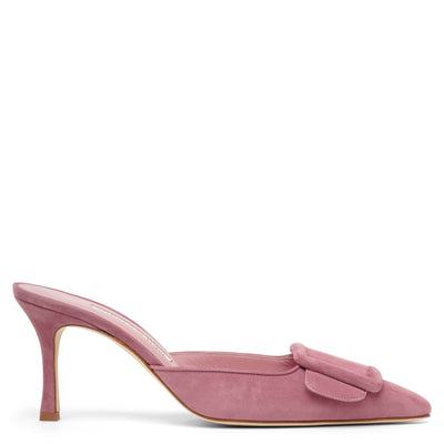 Maysale 70 pink suede mules