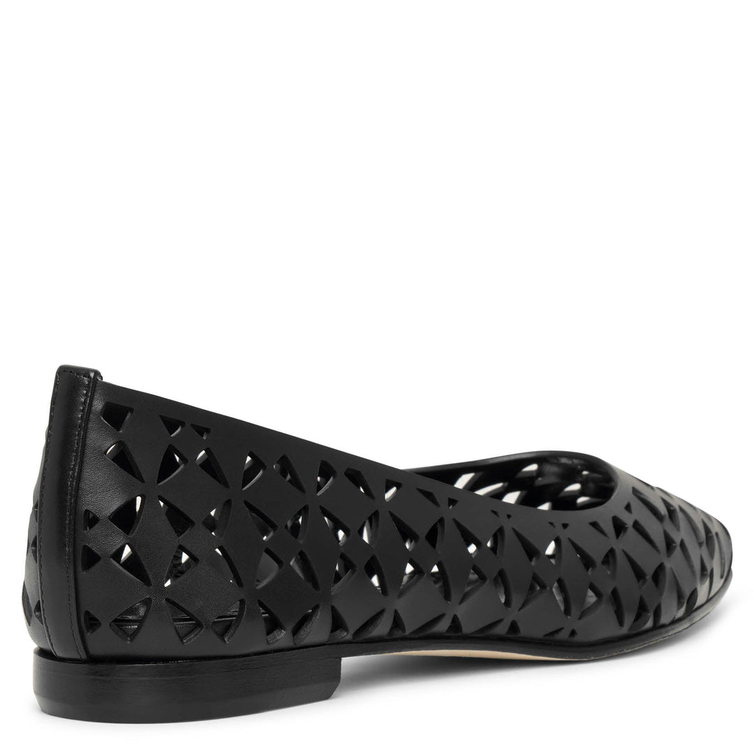フラットシューズ MANOLO BLAHNIK Black Satin Hangisi Ballerinas Manolo Blahnik | Hangisi flat dark grey metallic nappa