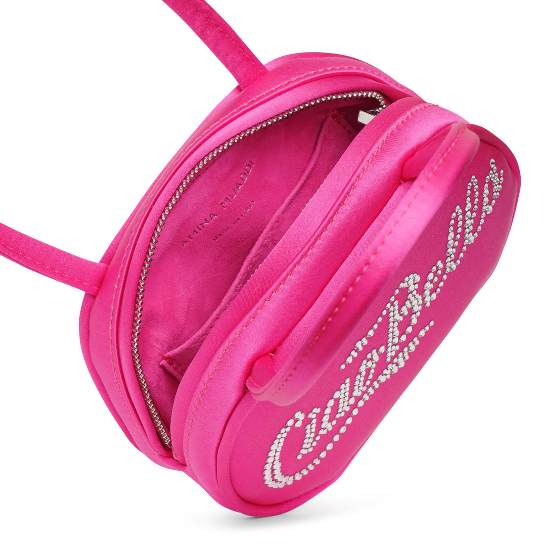 Amina Muaddi | Bella pink satin mini tote | Savannahs