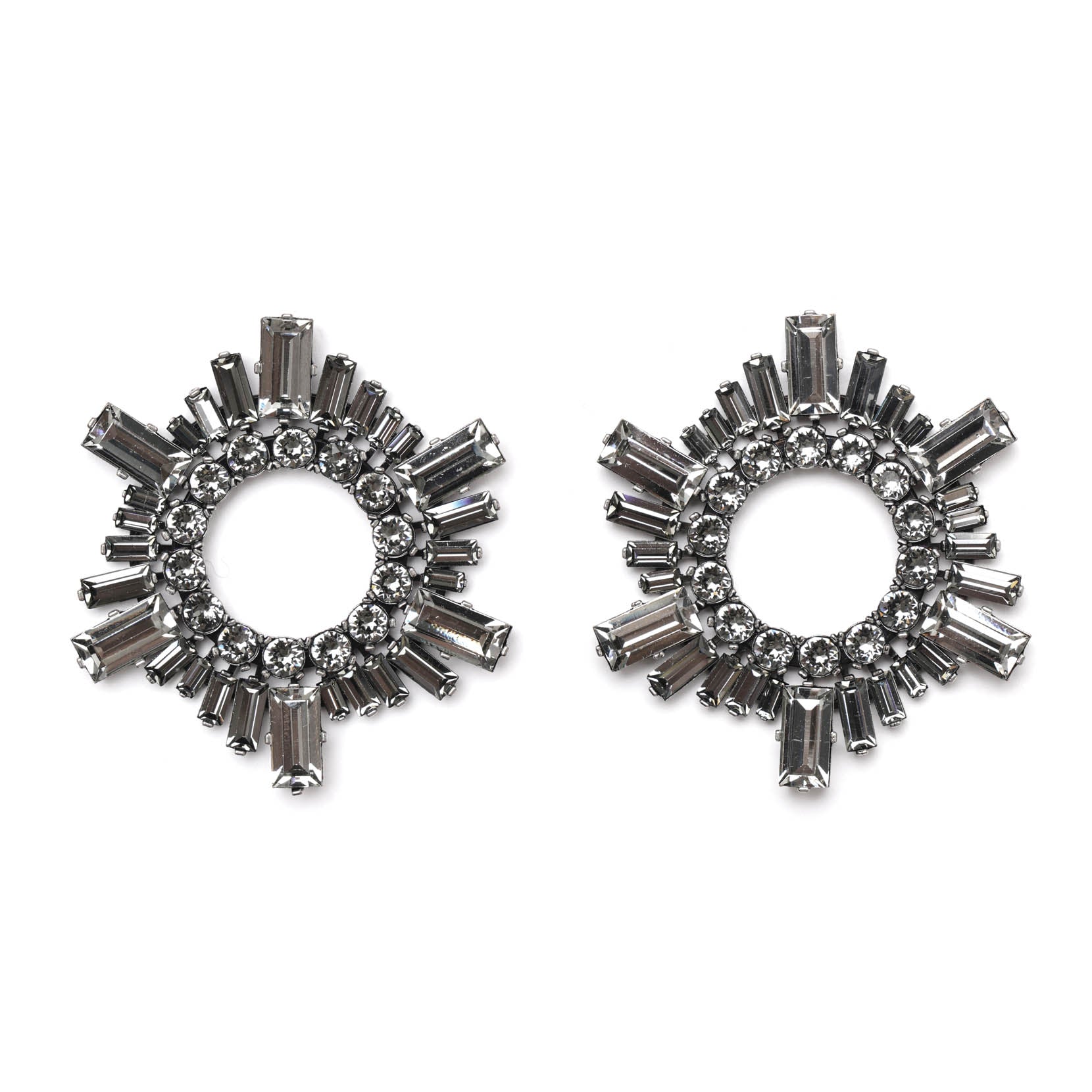 ピアス AMINA MUADDI Embellished l Small Jaheel Earrings Amina Muaddi Embellished Metal Small Jahleel Earrings