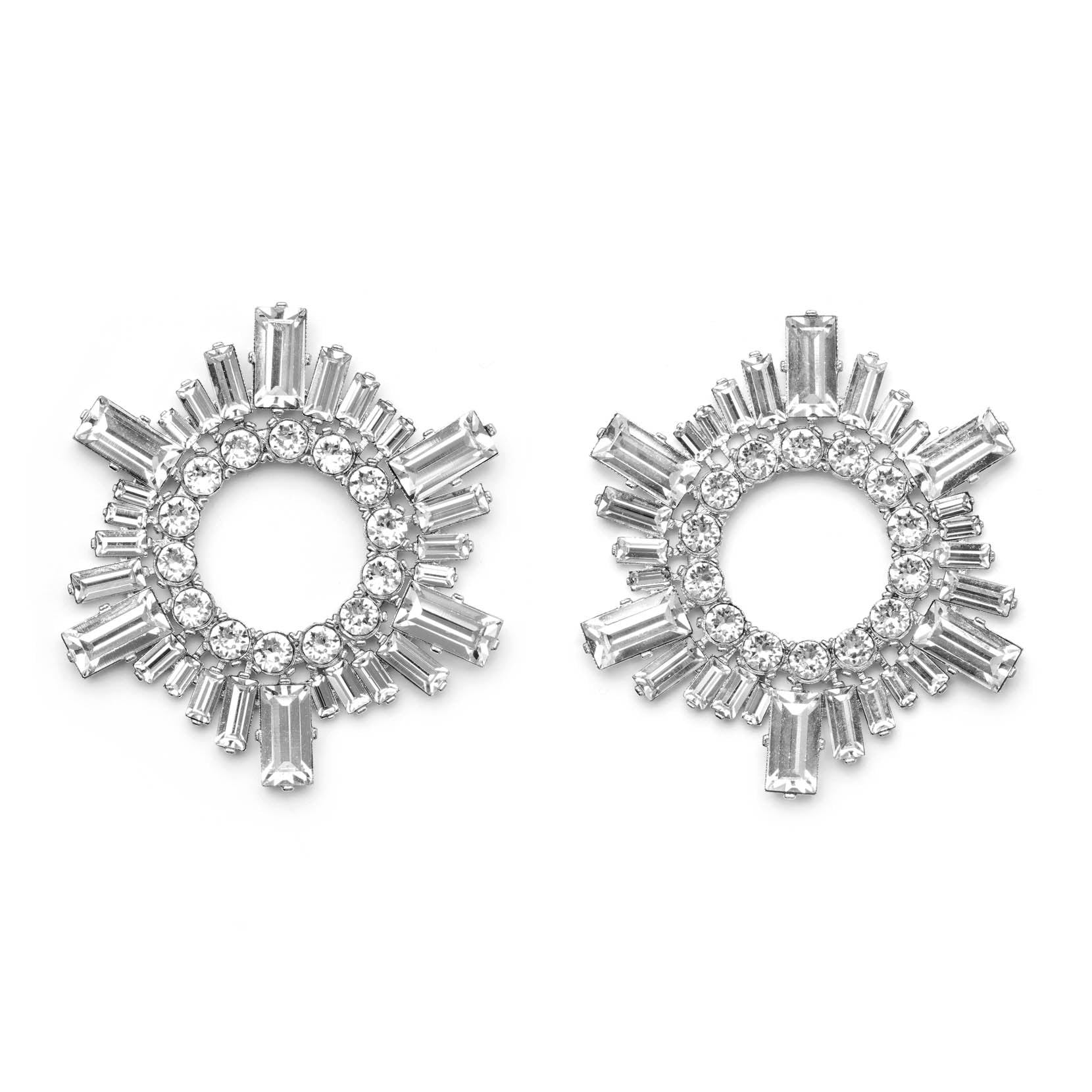 Mini begum white crystal earrings