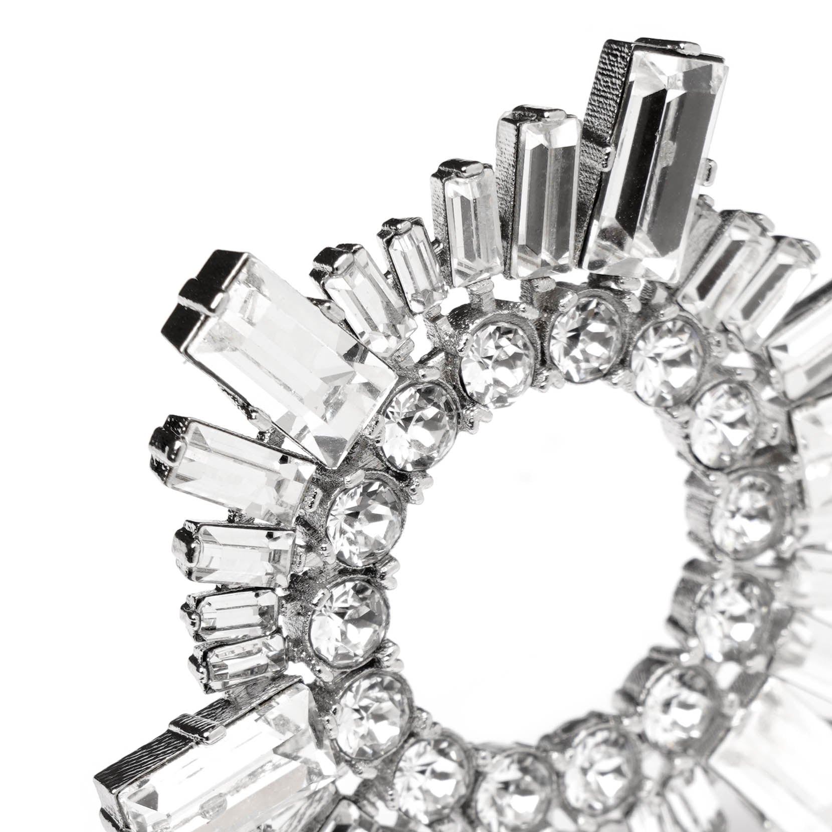 Mini begum white crystal earrings