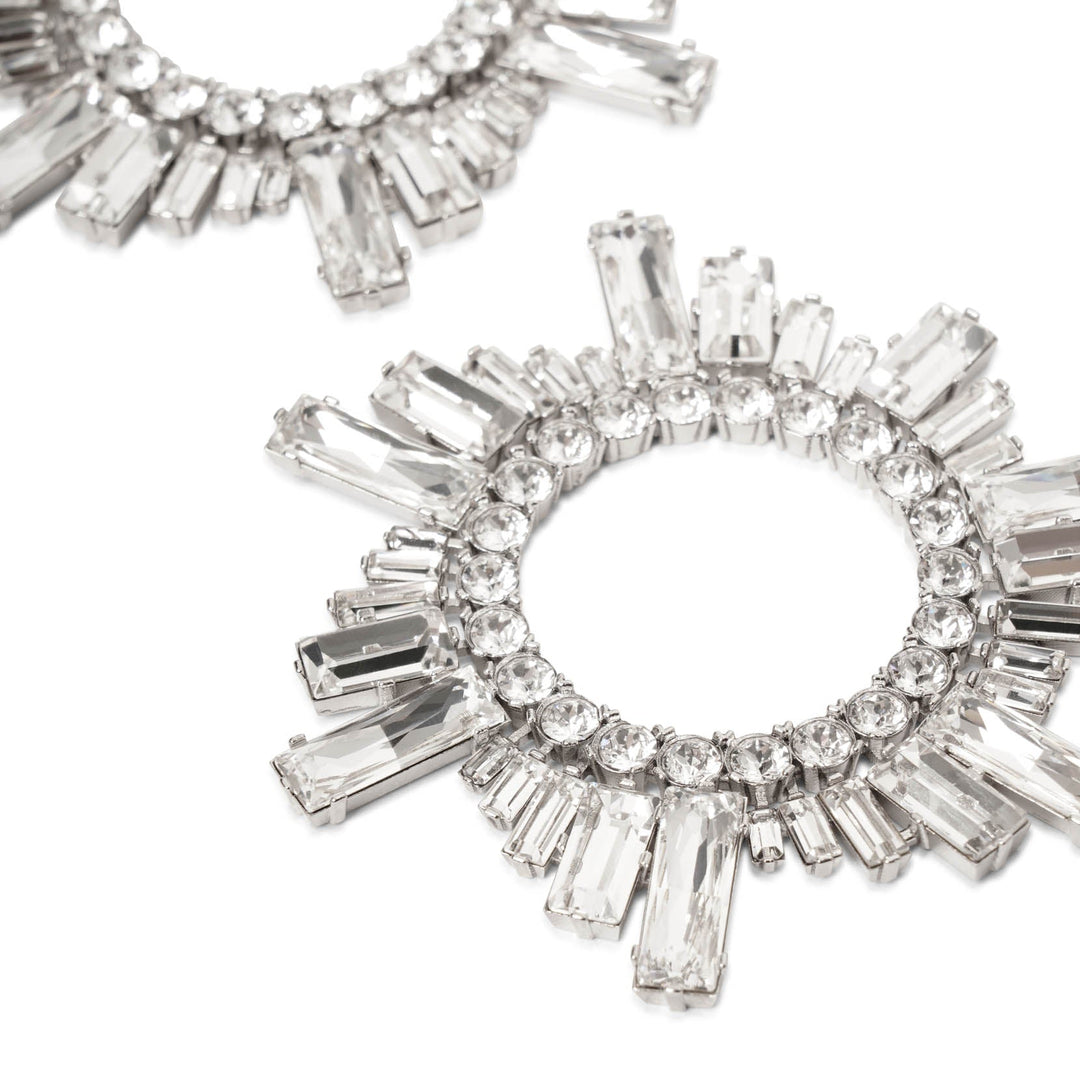 ピアス AMINA MUADDI Embellished l Small Jaheel Earrings Amina Muaddi Embellished Metal Small Jaheel Earrings