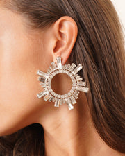 Begum white crystal earrings