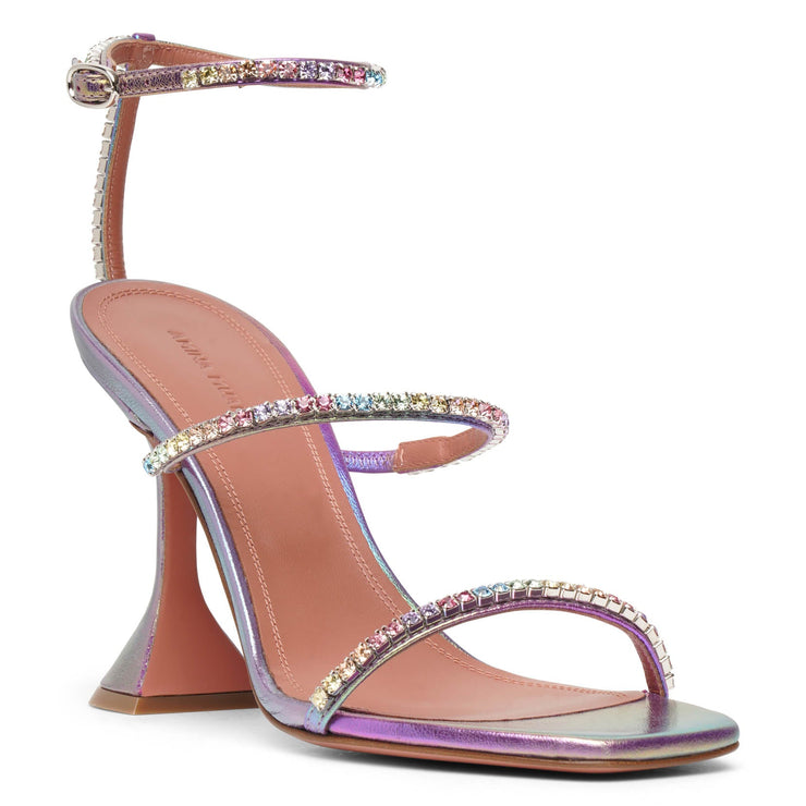 Gilda embellished leather metallic sandals
