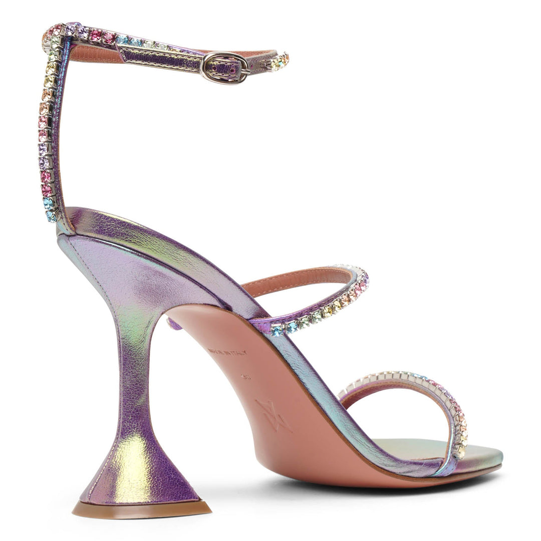 サンダル・ミュール AMINA MUADDI GILDA SATIN SANDALS AMINA MUADDI Gilda embellished satin sandals green size 36