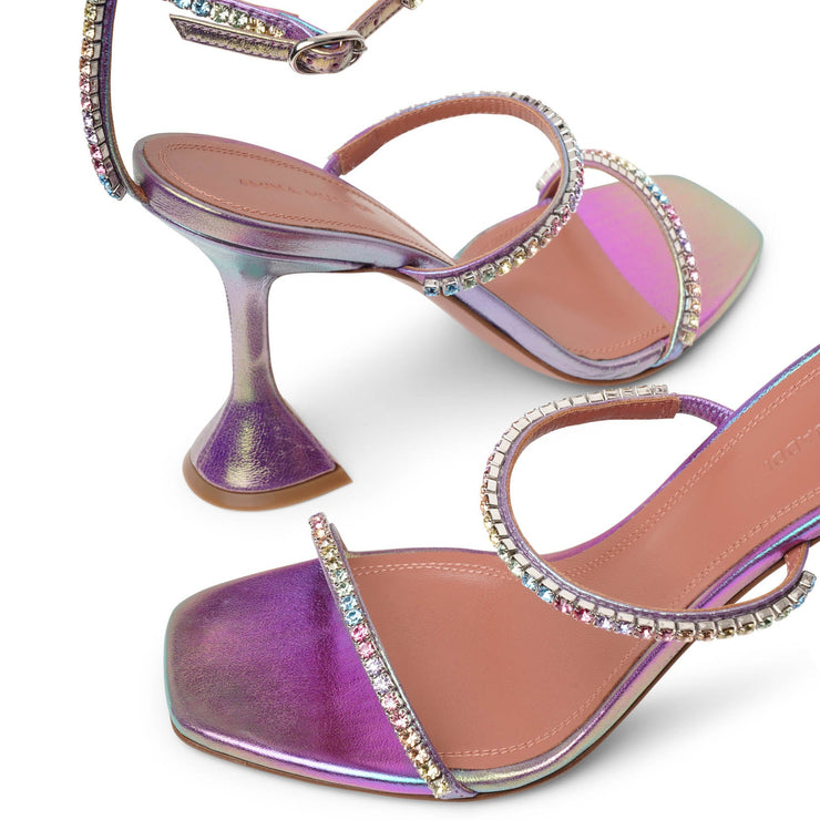 Gilda embellished leather metallic sandals