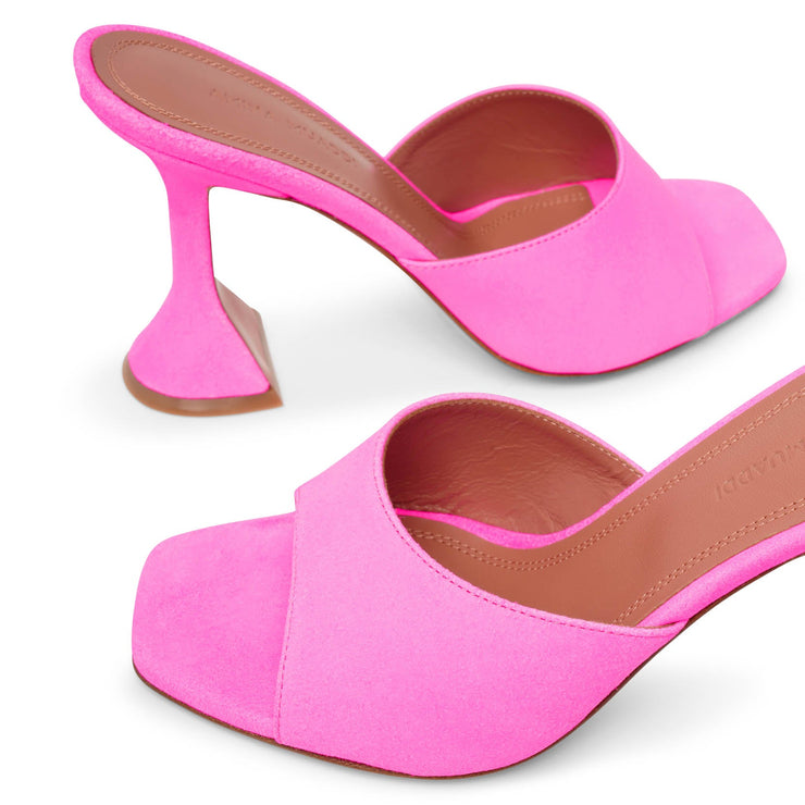 Amina Muaddi | Lupita 95 pink suede mule sandals | Savannahs