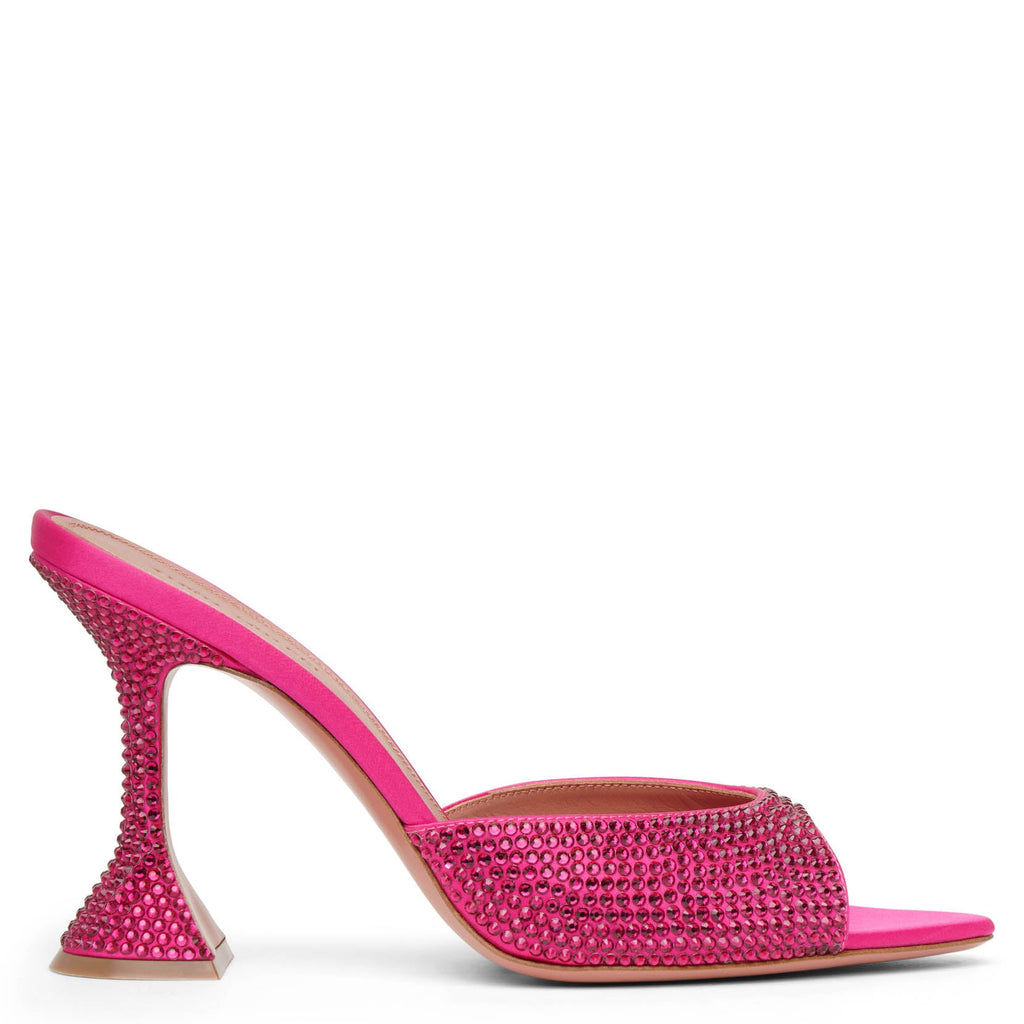 Amina Muaddi / パンプス　EU39.5 ピンク AMINA MUADDI Lupita Suede Slipper Mule in Fluo Pink | FWRD