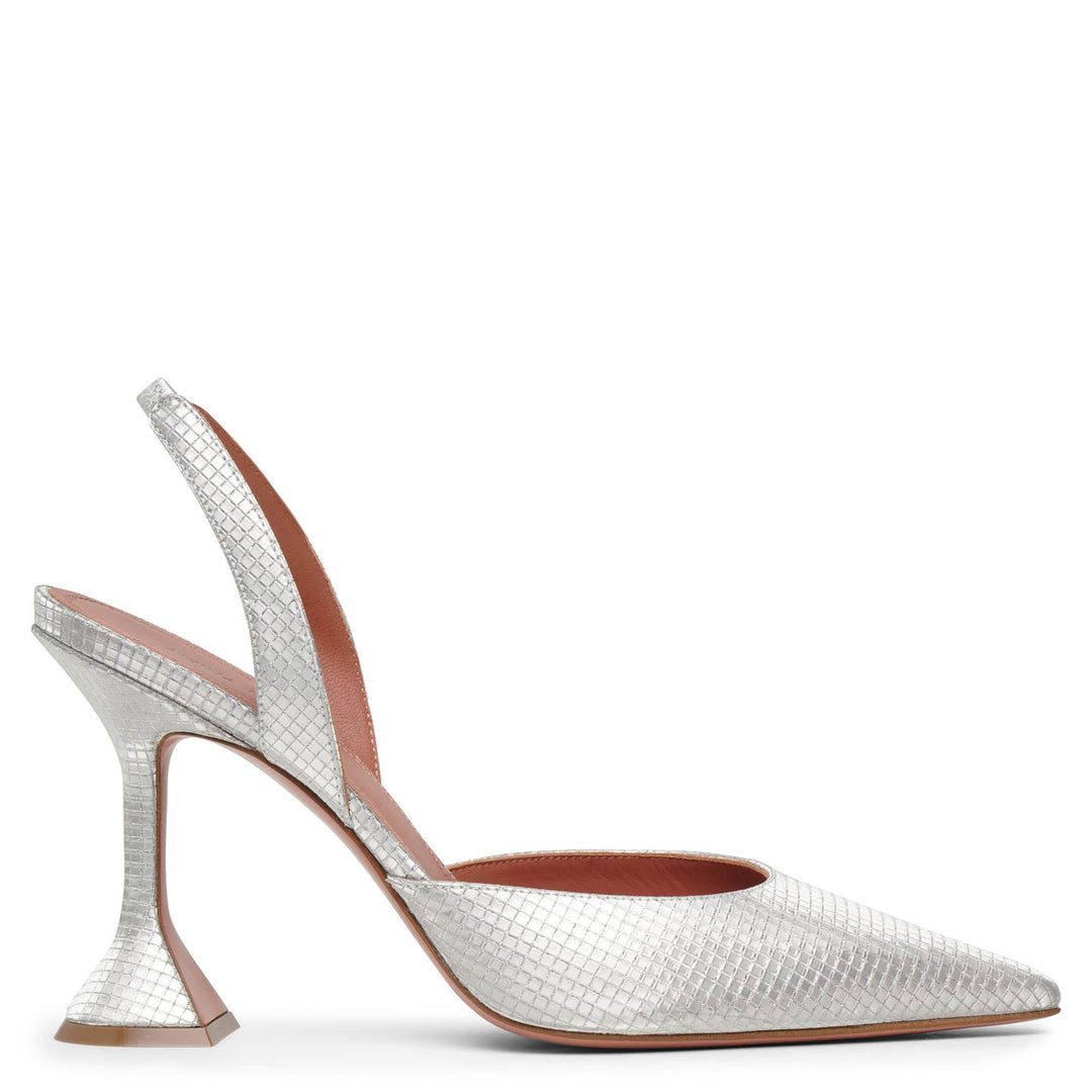 Amina Muaddi | Holli sling silver metallic pumps | Savannahs
