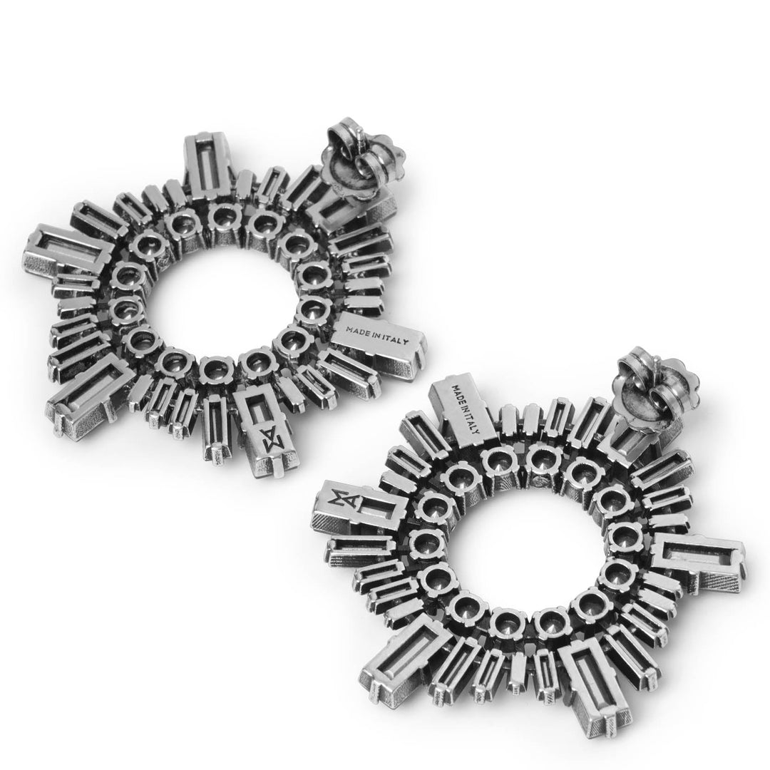 ピアス AMINA MUADDI Orecchini AMINA MUADDI Begum mini silver-tone and crystal earrings