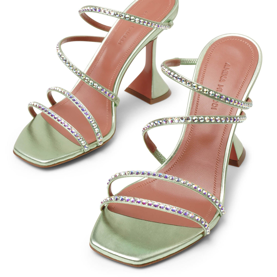 サンダル・ミュール AMINA MUADDI SHIONASLIPPER95 Sandals Beige Amina Muaddi 95mm Shiona snakeskin-effect Sandals | Neutrals
