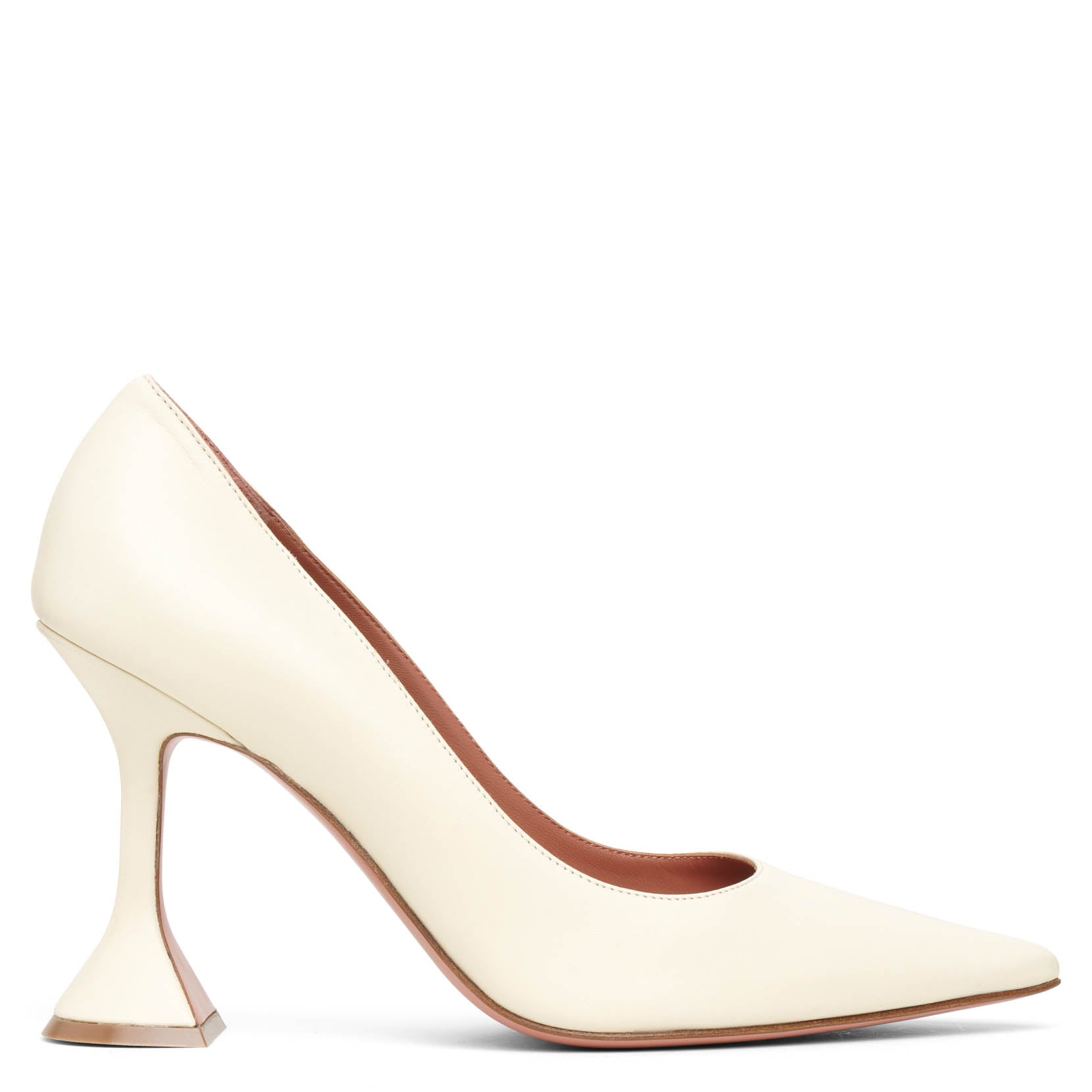 Mimi  Amina Muaddi | Ami pump 95 ivory leather pumps | Savannahs