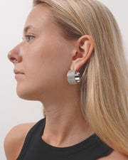 Rih hoop small white silver earrings
