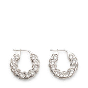 Jahleel hoop small white silver crystal earrings