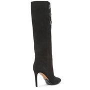 Jane black suede high boots